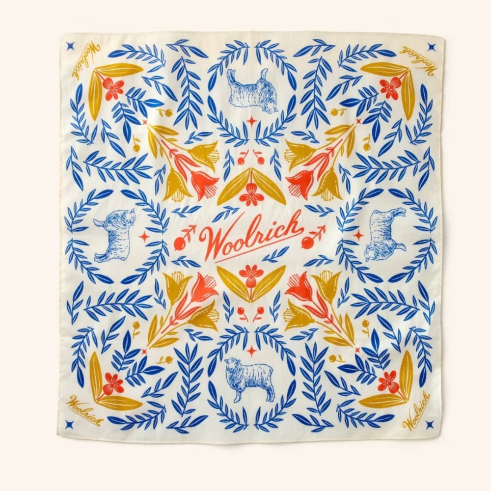 Adult Graphic Print Cotton Bandana - Woolrich x Target Cream Multi